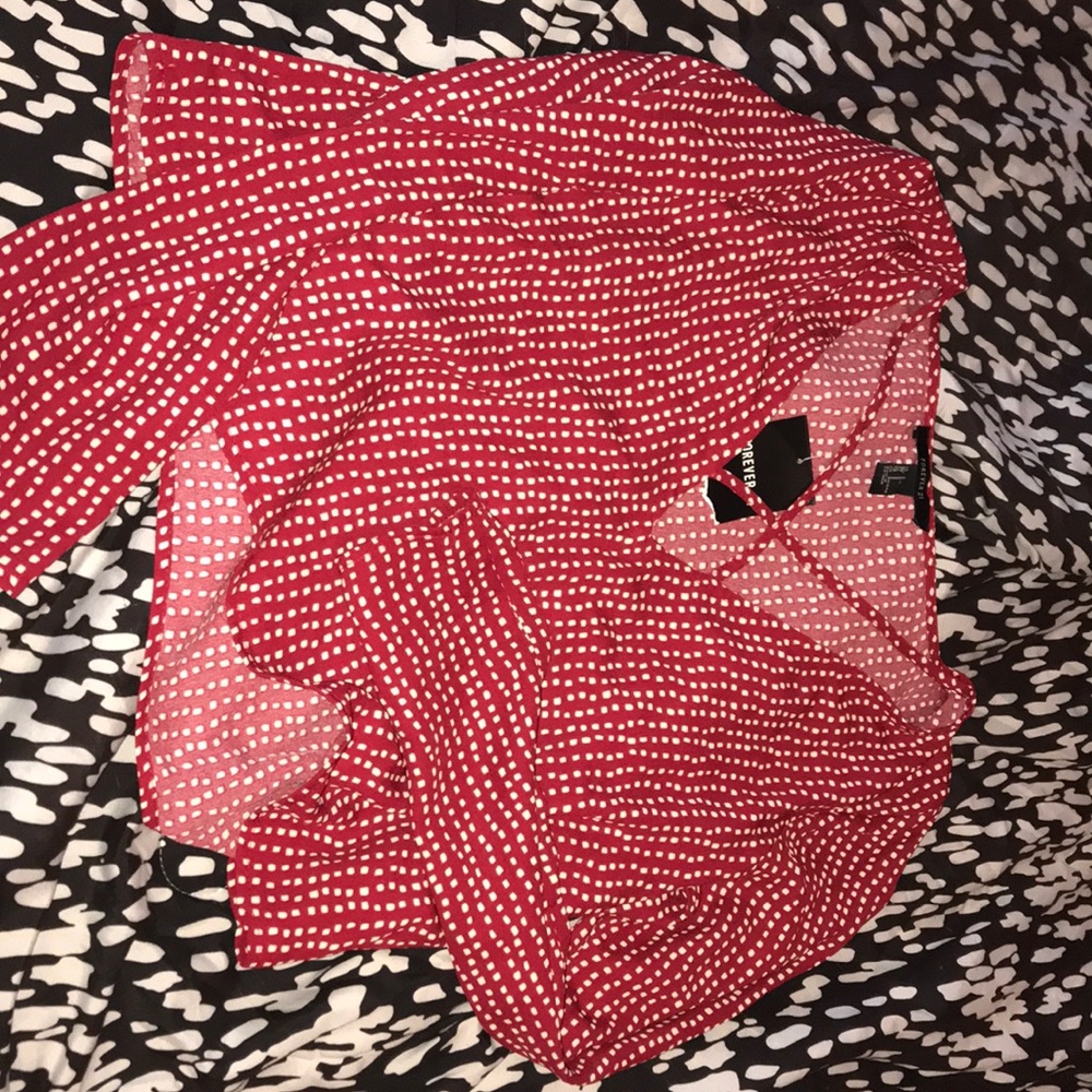 Brand new red cream top